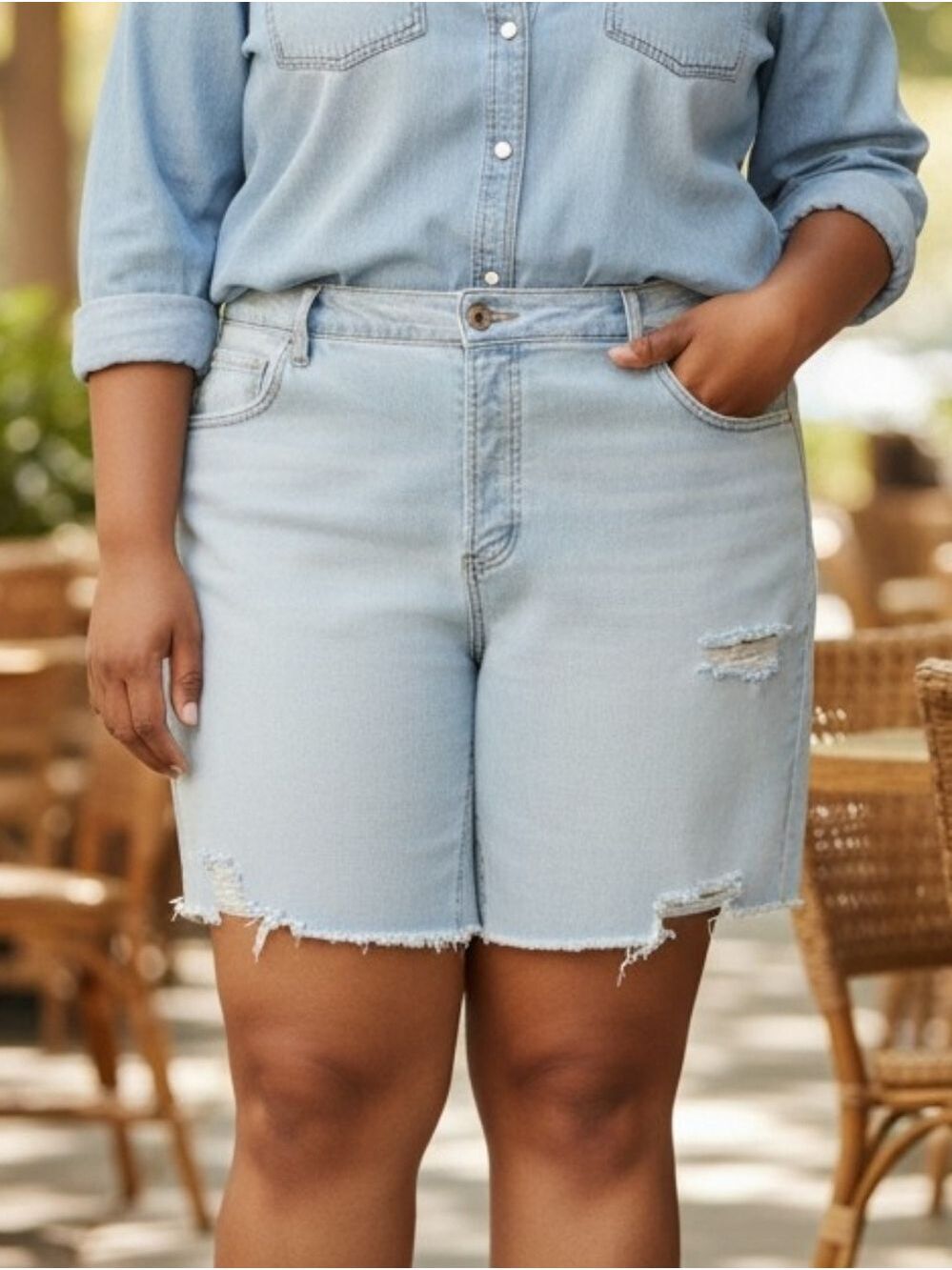Jessica Simpson Denim Shorts Size 18W #SHO28